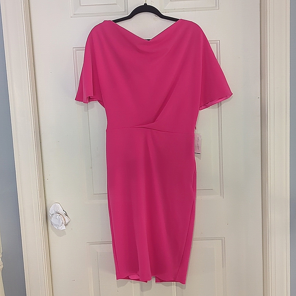 Alexia Admor Olivia Hot Pink Off the shoulder Dress, M
